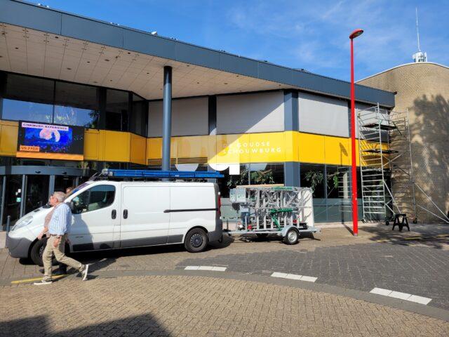 Goudse schouwburg Entree foto voor werkzaamheden REM zonwering screens